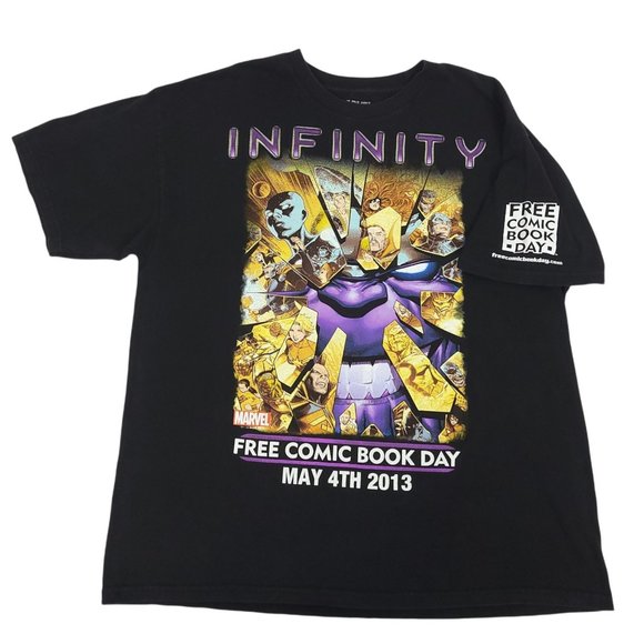 Marvel Infinity T Shirt Sz XL Free Comic Book Day May 4th 2013 Black Mad Engine - Picture 4 of 8